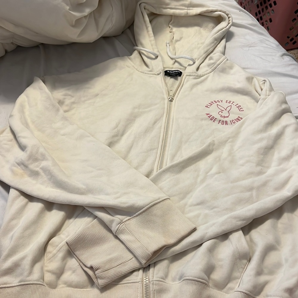 playboy zip up hoodie small